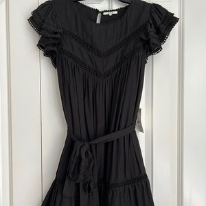 Tularosa Black Lace Ruffled Dress
